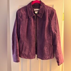 Coldwater Creek Deep Purple Suede Jacket